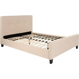 Flash Furniture Tribeca Tufted Upholstered Platform Bed in Beige Full Size