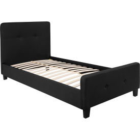Flash Furniture Tribeca Tufted Upholstered Platform Bed in Black Twin Size