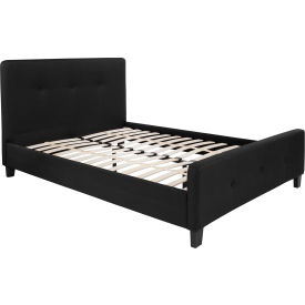 Global Industrial HG-22-GG Flash Furniture Tribeca Tufted Upholstered Platform Bed in Black, Full Size image.