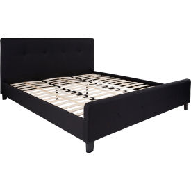Flash Furniture Tribeca Tufted Upholstered Platform Bed in Black King Size