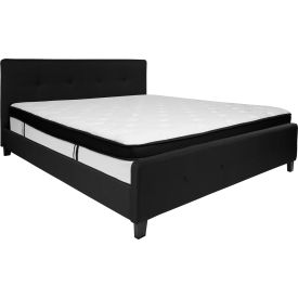 Flash Furniture Tribeca Tufted Upholstered Platform Bed Black With Memory Foam Mattress King