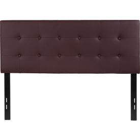 Global Industrial HG-HB1705-F-BR-GG Flash Furniture Lennox Tufted Upholstered Headboard in Brown Vinyl, Full Size image.