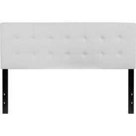 Global Industrial HG-HB1705-Q-W-GG Flash Furniture Lennox Tufted Upholstered Headboard in White Vinyl, Queen Size image.