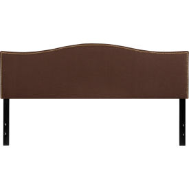 Global Industrial HG-HB1707-K-DBR-GG Flash Furniture Lexington Upholstered Size Headboard with Accent Nail Trim in Dark Brown, King image.