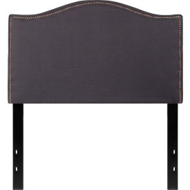 Global Industrial HG-HB1707-T-DG-GG Flash Furniture Lexington Upholstered Size Headboard with Accent Nail Trim in Dark Gray, Twin image.