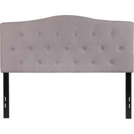 Global Industrial HG-HB1708-F-LG-GG Flash Furniture Cambridge Tufted Upholstered Size Headboard in Light Gray, Full image.