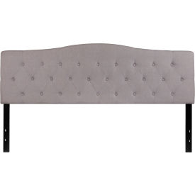 Global Industrial HG-HB1708-K-LG-GG Flash Furniture Cambridge Tufted Upholstered Size Headboard in Light Gray, King image.