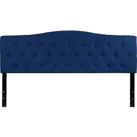 Global Industrial HG-HB1708-K-N-GG Flash Furniture Cambridge Tufted Upholstered Size Headboard in Navy, King image.
