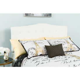 Global Industrial HG-HB1708-Q-W-GG Flash Furniture Cambridge Tufted Upholstered Queen Size Headboard - Fabric - White image.