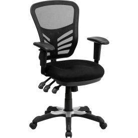 Flash Furniture Multifunction Executive Office Chair - Mesh - Mid-Back - Black