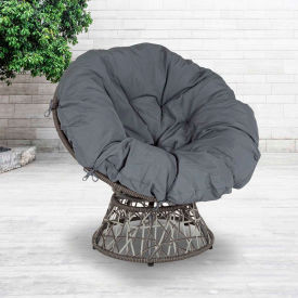 Flash Furniture Swivel Patio Chair with Dark Gray Cushion - Bowie Comfort Series