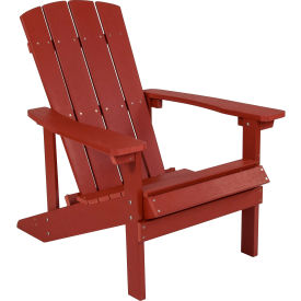 Flash Furniture Charlestown All-Weather Adirondack Chair - Red Faux Wood