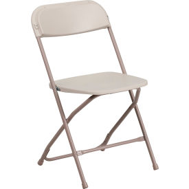 Flash Furniture Premium Plastic Folding Chair - Beige - Hercules Series