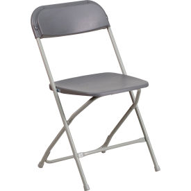 Flash Furniture Premium Plastic Folding Chair - Gray - Hercules Series