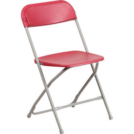 Flash Furniture Premium Plastic Folding Chair - Red - Hercules Series