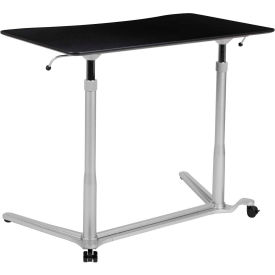 Global Industrial NAN-IP-6-1-BK-GG Flash Furniture Sit/Stand Computer Ergonomic Desk, Black image.