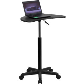 Global Industrial NAN-JN-2792-GG Flash Furniture Black Sit to Stand Mobile Laptop Computer Desk image.