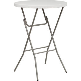Flash Furniture, Round Bar Height Folding Table, Plastic, White