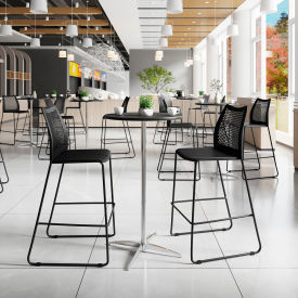 Flash Furniture® Hercules Stack Bar Stool with Air-Vent Back 400 lb. Capacity Black 
