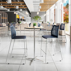 Flash Furniture® Hercules Stack Bar Stool with Air-Vent Back 400 lb. Capacity Navy 