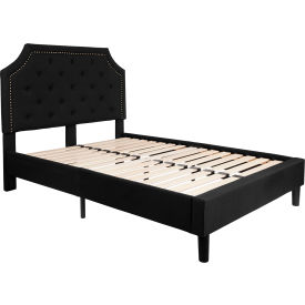 Global Industrial SL-BK4-F-BK-GG Flash Furniture Brighton Tufted Upholstered Platform Bed in Black, Full Size image.