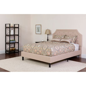 Global Industrial SL-BK4-K-B-GG Flash Furniture Brighton King Size Tufted Upholstered Platform Bed - Fabric - Beige image.