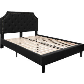 Global Industrial SL-BK4-Q-BK-GG Flash Furniture Brighton Tufted Upholstered Platform Bed in Black, Queen Size image.