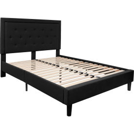 Global Industrial SL-BK5-Q-BK-GG Flash Furniture Roxbury Tufted Upholstered Platform Bed in Black, Queen Size image.