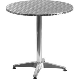 Global Industrial TLH-052-2-GG Flash Furniture 27.5" Round Aluminum Indoor-Outdoor Table with Base image.