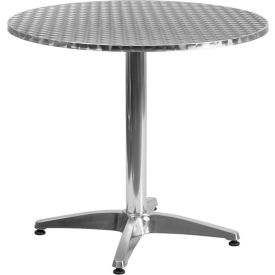 Global Industrial TLH-052-3-GG Flash Furniture 31.5" Round Aluminum Indoor-Outdoor Table with Base image.