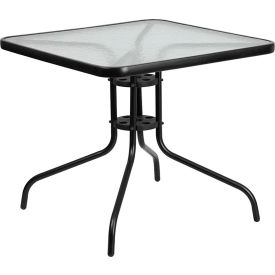 Global Industrial TLH-073A-2-GG Flash Furniture 31.5" Square Tempered Glass Metal Table image.