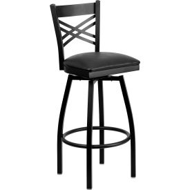 Flash Furniture X-Back Swivel Metal Barstool - Vinyl - Black - Hercules Series