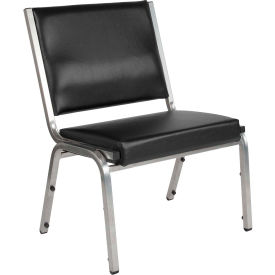 Global Industrial XU-DG-60442-660-1-BV-GG Flash Furniture Antimicrobial Bariatric Reception Chair - Vinyl - Black - Hercules Series image.
