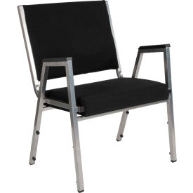 Global Industrial XU-DG-60443-670-1-BK-GG Flash Furniture Antimicrobial Bariatric Reception Chair with Arms - Fabric - Black - Hercules Series image.