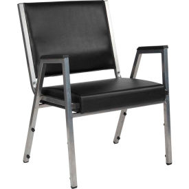 Global Industrial XU-DG-60443-670-1-BK-VY-GG Flash Furniture Antimicrobial Bariatric Reception Chair with Arms - Vinyl - Black - Hercules Series image.
