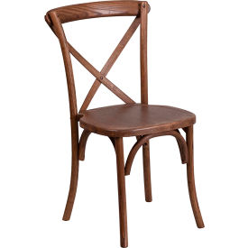 Flash Furniture Stackable Wood Cross Back Chair - Pecan - Hercules Series