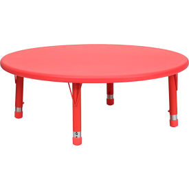 Flash Furniture 45 Round Height Adjustable Activity Table - Plastic - Red 