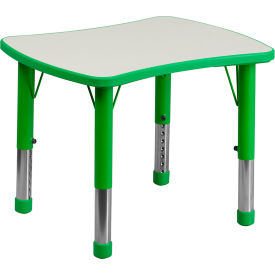 Global Industrial YU-YCY-098-RECT-TBL-GREEN-GG Flash Furniture Rectangle Plastic Height Adjustable Activity Table - Green with Gray Top image.