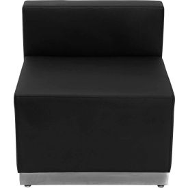 Global Industrial ZB-803-CHAIR-BK-GG Flash Furniture Armless Modular Lounge Chair - Leather - Black - Hercules Alon Series image.