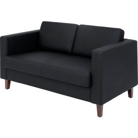 Flash Furniture® Hercules Artemis LeatherSoft Reception Loveseat Black