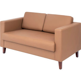 Flash Furniture® Hercules Artemis Cognac LeatherSoft Reception Loveseat Brown
