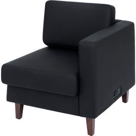 Flash Furniture® Hercules Artemis LeatherSoft Right Arm Reception Chair Black