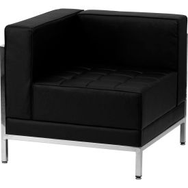 Global Industrial ZB-IMAG-LEFT-CORNER-GG Flash Furniture Modular Left Corner Lounge Chair - Leather - Black - Hercules Imagination Series image.