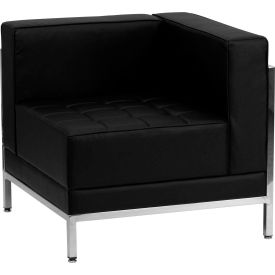 Global Industrial ZB-IMAG-RIGHT-CORNER-GG Flash Furniture Right Corner Modular Lounge Chair - Leather - Black - Hercules Imagination Series image.