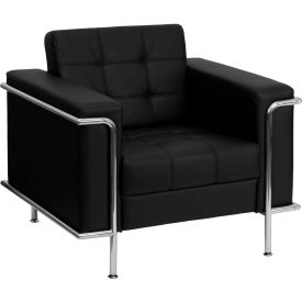 Global Industrial ZB-LESLEY-8090-CHAIR-BK-GG Contemporary Modular Lounge Chair - Leather - Black - Hercules Lesley Series image.
