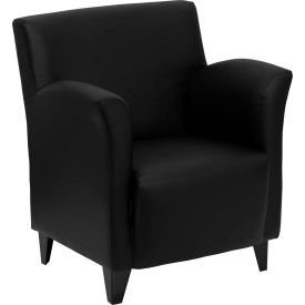Reception Lounge Chair - Leather - Black - Hercules Roman Series