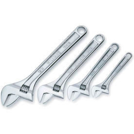 Williams® 4 Piece Adjustable Wrench with Chrome Finish 6" - 12" Long 