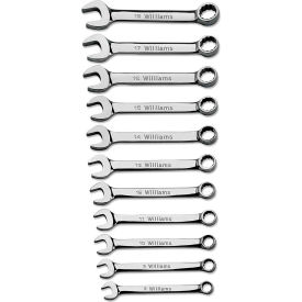 10 Piece 8mm - 19mm 12-Point Short Combination Wrench Set, Chrome view 2