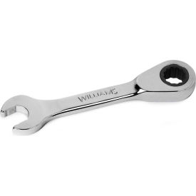 10 Piece 10mm - 19mm 12-Point Stubby Ratcheting Combination Wrench Set, Yellow view 2