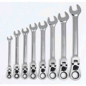 Williams® 8 Piece 12-Point Flex Head Reversible Ratcheting Combination Wrench Chrome 
